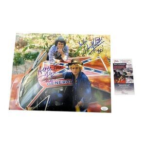 Dukes Of Hazzard Signed Photo John Schneider Tom Wopat Bo Luke 11X14 JSA COA